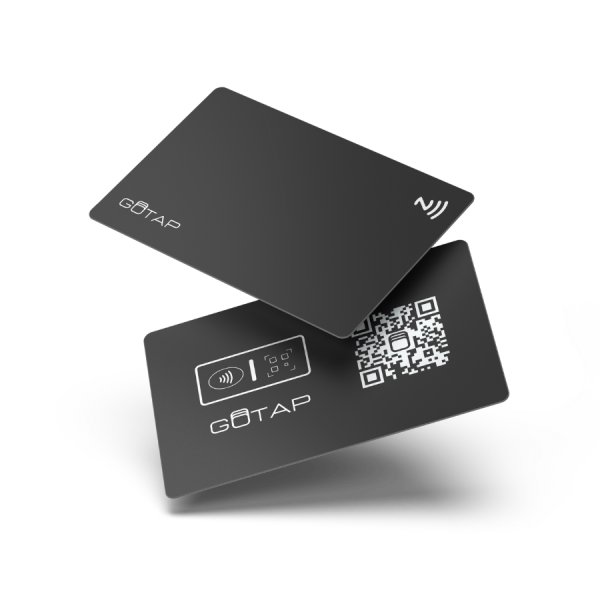 GOTAP NFC Visitenkarte Vorderansicht und Rückseite